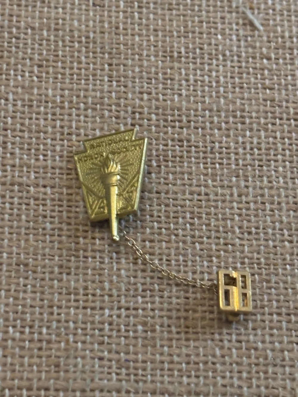 Vintage 1968 National Honor Society Pin Gold Tone